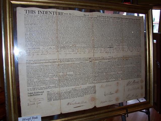 Baron Stiegel deed photo